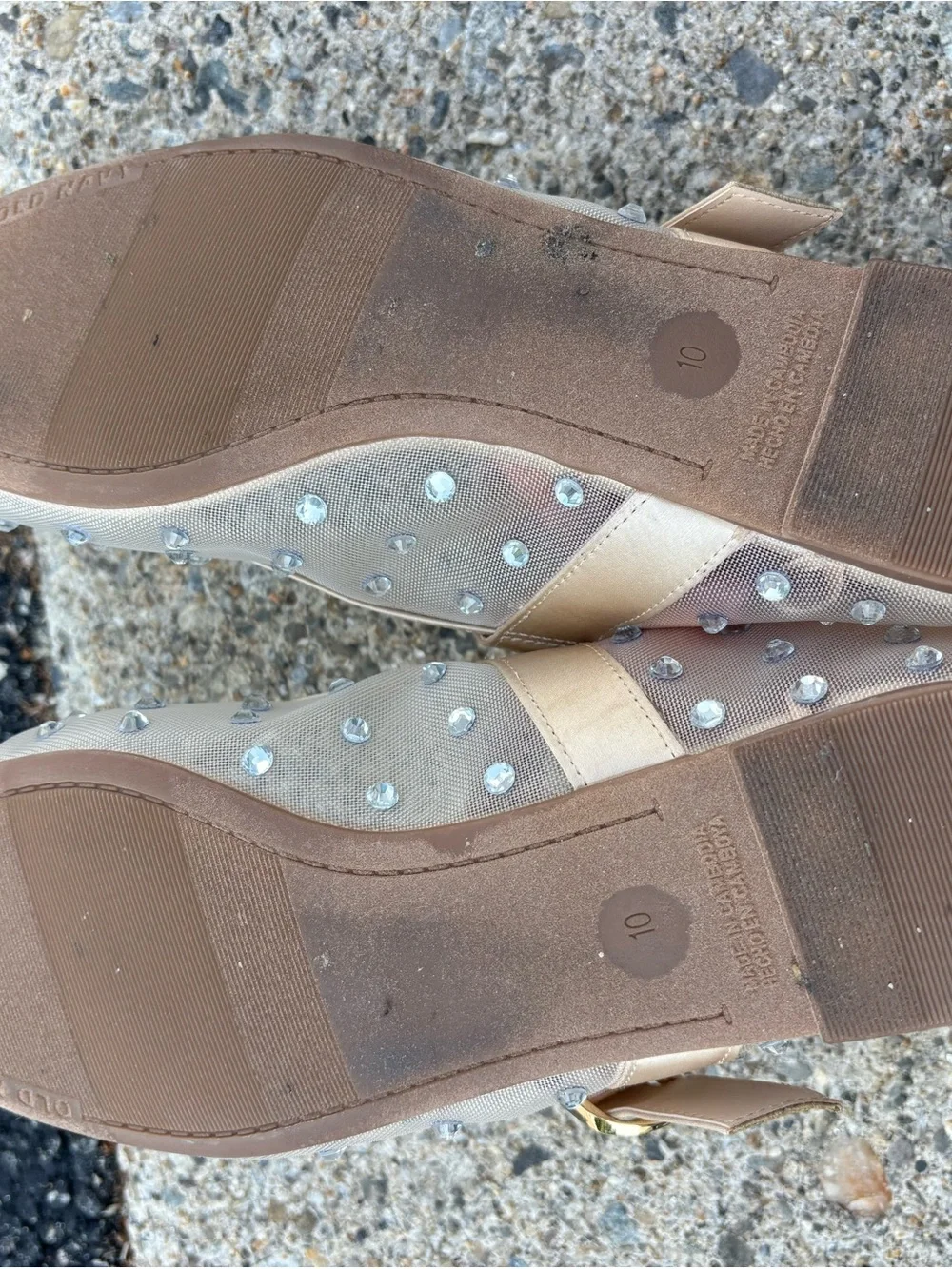 Old Navy Mesh Embellished Mary Jane Ballet Flats